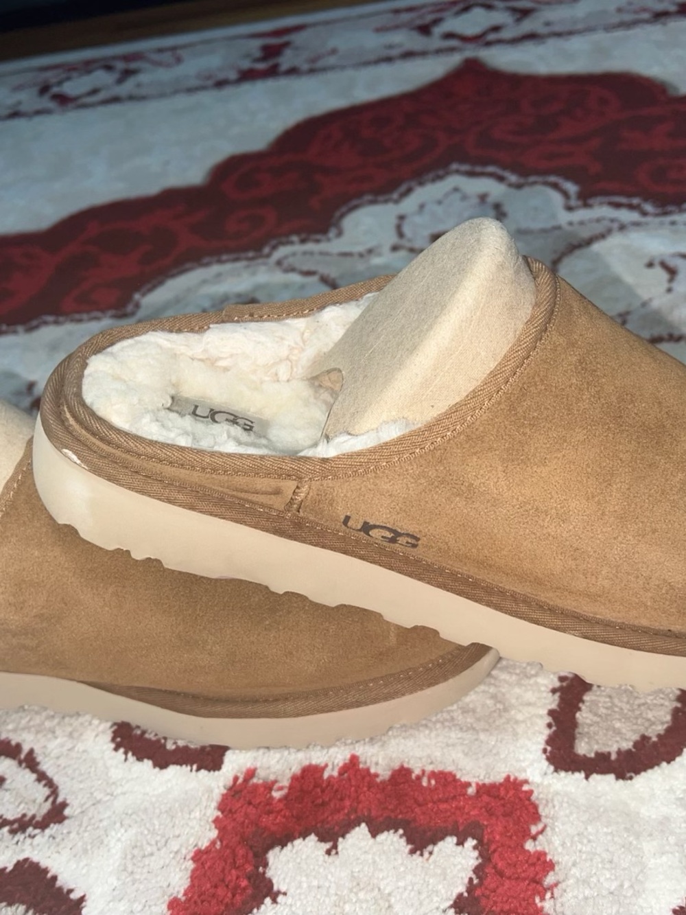 UGG Men's Chestnut Suede Shearling-Lined Slip-On - Picture 2 of 2